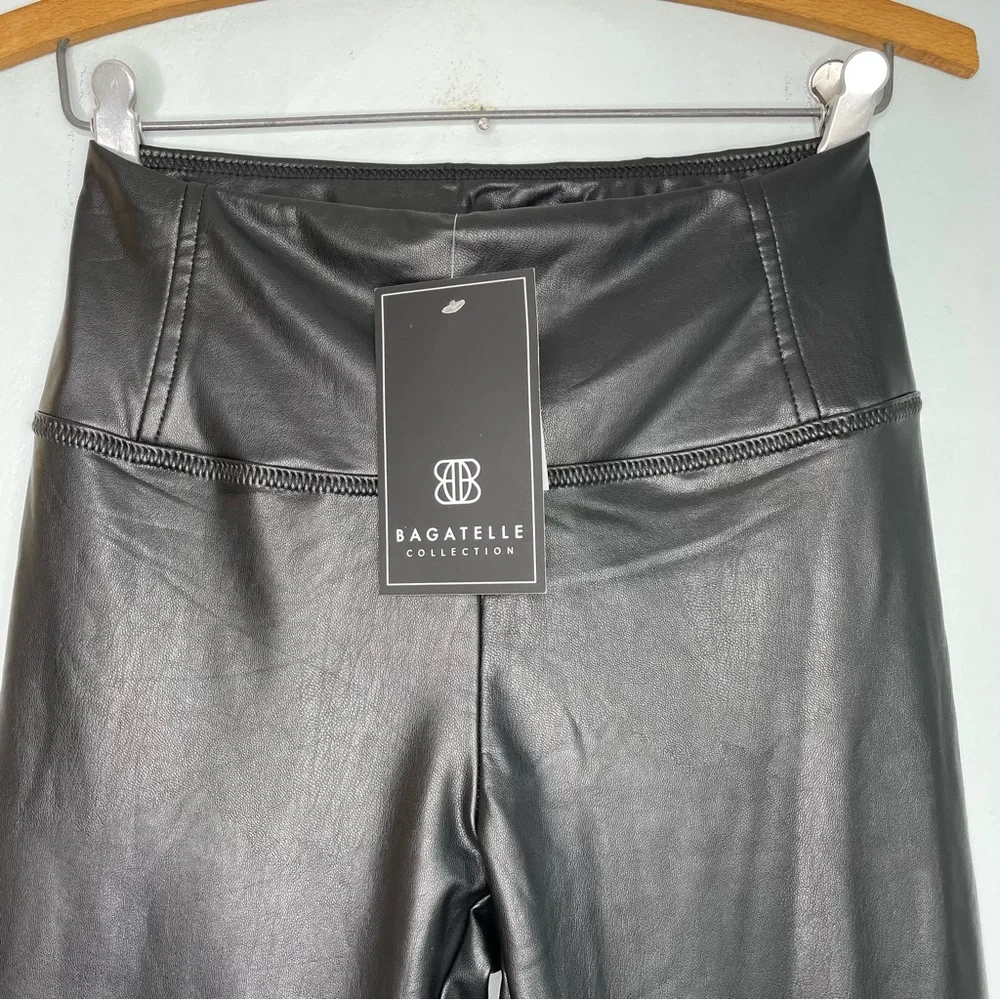 SOLD Bagatelle Faux Leather Leggings Women’s XS Full Length Black Vegan - Picture 5 of 15